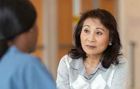 Patient in a cancer genetic counseling session