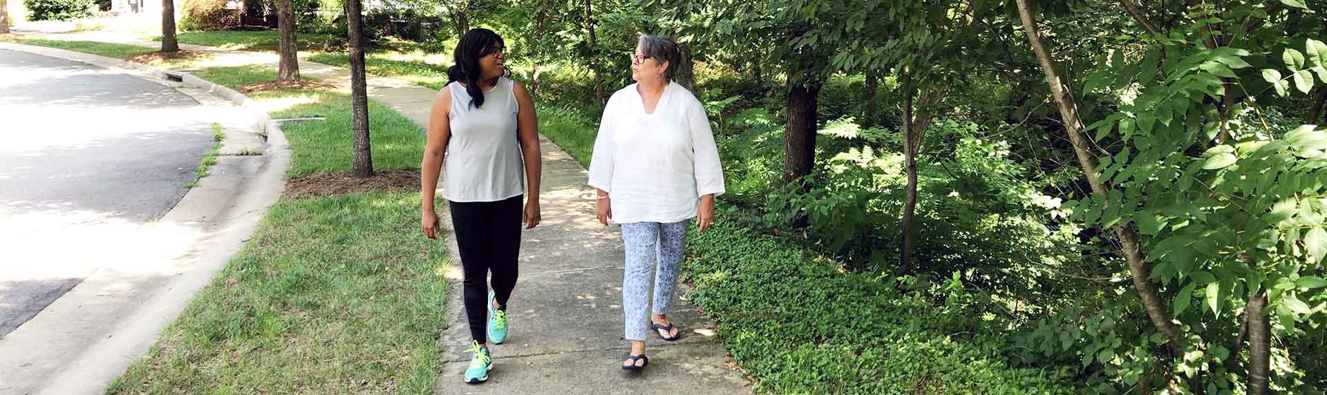 Bariatric surgery patients on a healthy walk after successful weight loss