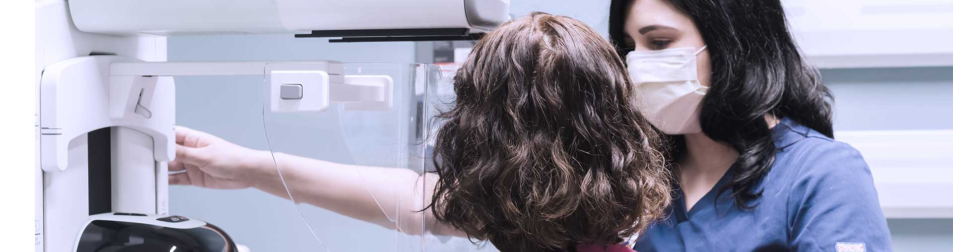 patient gets a mammogram at the UVA Health breast care center