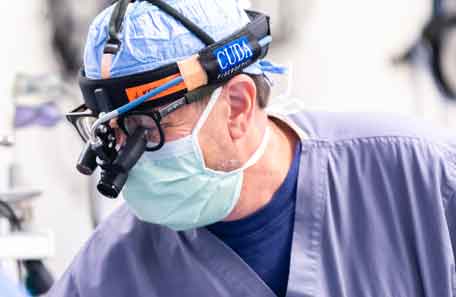 A heart transplant provider in the operating room