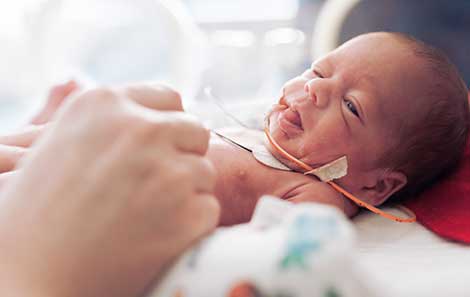A newborn in intensive care. The UVA NICU.