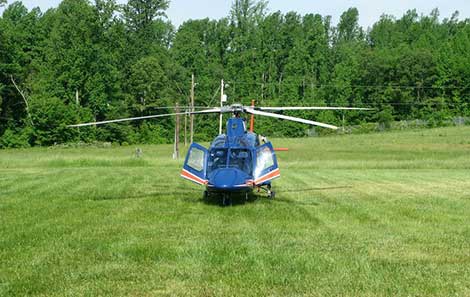 The Pegasus helicopter landing.
